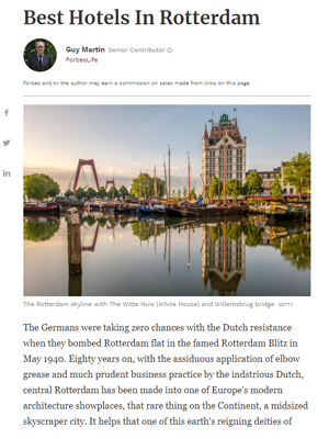 ForbesLife - Jan 2020 - Best Hotels in Rotterdam