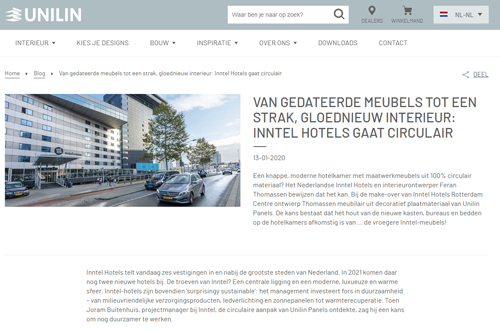 Unilin - Inntel Hotels Rotterdam Centre - sustainability