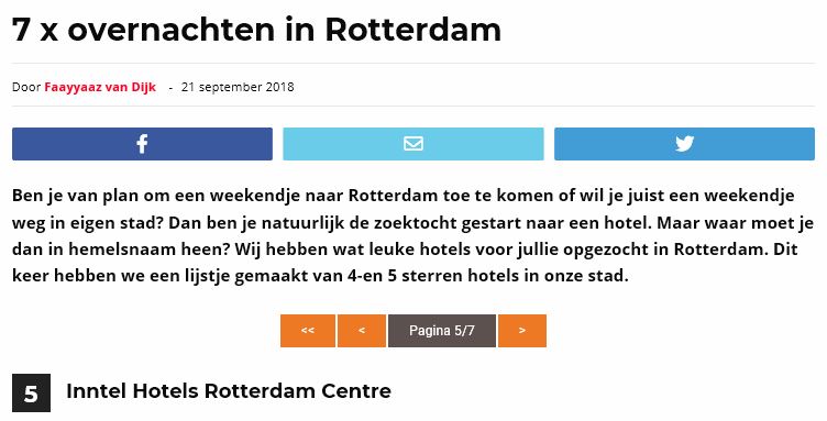 Inntel Hotels Rotterdam Centre - in de buurt Rotterdam 4 sterren hotel