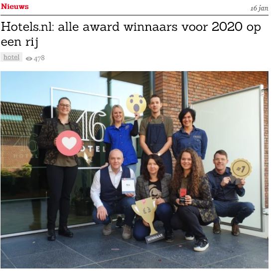 Inntel Hotels Utrecht Centre - Hotels.nl award winnaars 2020 - Misset Horeca