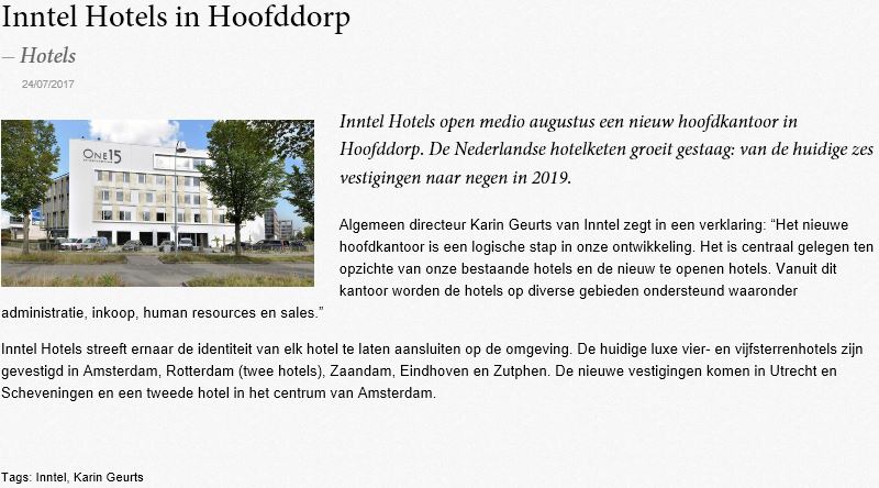 Inntel Hotels in Hoofddorp - Zakenreis.nl